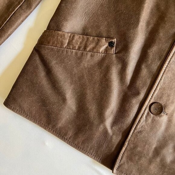 VTG Jardi Brown Distressed Italian Genuine Leather Jacket - Picture 2 of 6